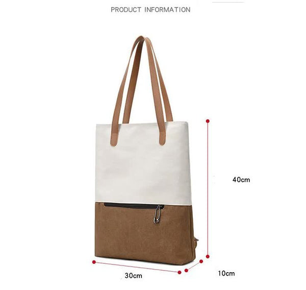 Canvas Tote Bag For Women Multi Use Shoulder Handbag & Backpack, Large Capacity, 30X10x40cm Women's Bags & Handbags