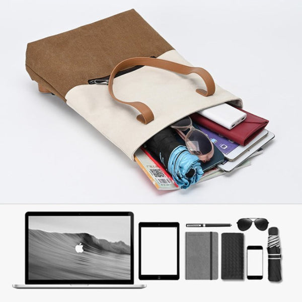 Canvas Tote Bag For Women Multi Use Shoulder Handbag & Backpack, Large Capacity, 30X10x40cm Women's Bags & Handbags