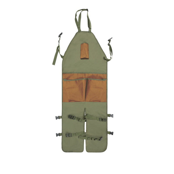 Green And Brown Gardening Leg Apron Oxford Fabric Multi Pocket Extended Design 118X45cm 450G Tool Carriers Aprons & Belts