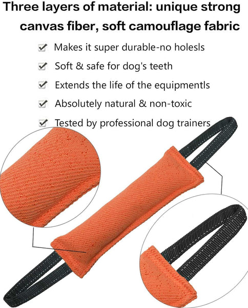 Black Durable 2 Pack Tug Of War Dog Training Toy Tear Resistant Safe & Interactive For All Breeds Dog Toys