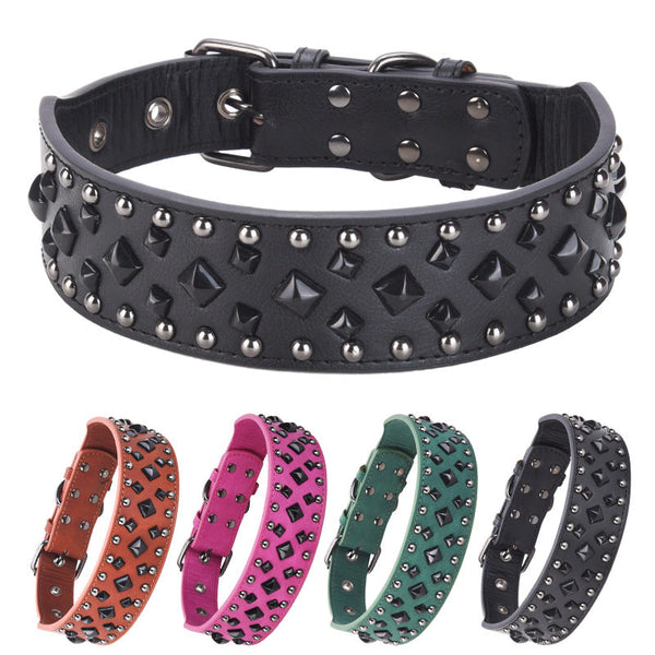 Size S Black 1 Pack Stylish Pu Leather Dog Collar With Spikes Adjustable Durable & Comfortable For Medium To Large Breeds Dog Collars