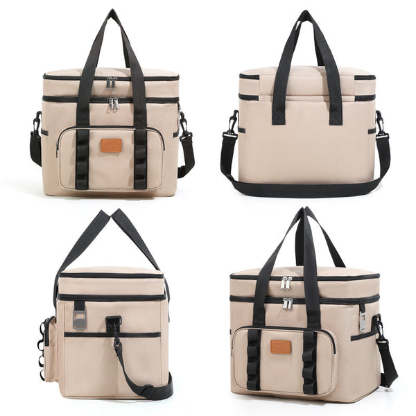 Black 23L Extra Large Insulated Cooler Bag With Double Layers Perfect For Camping Picnics And Outdoor Adventures Picnic Baskets & Backpacks