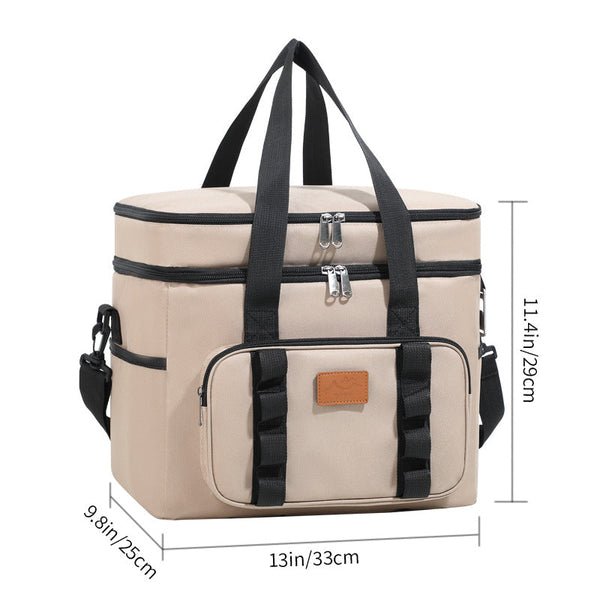 Black 23L Extra Large Insulated Cooler Bag With Double Layers Perfect For Camping Picnics And Outdoor Adventures Picnic Baskets & Backpacks