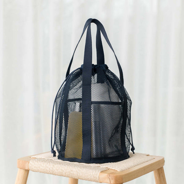 Lightweight Mesh Drawstring Beach Bag Portable Travel Organizer For Toiletries And Essentials Women's Bags & Handbags