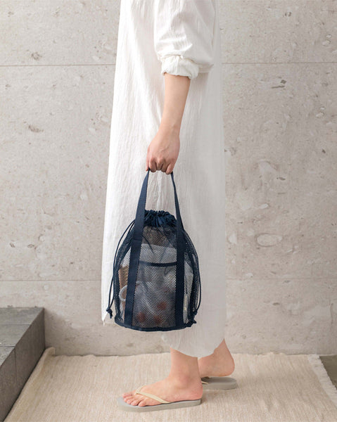 Lightweight Mesh Drawstring Beach Bag Portable Travel Organizer For Toiletries And Essentials Women's Bags & Handbags