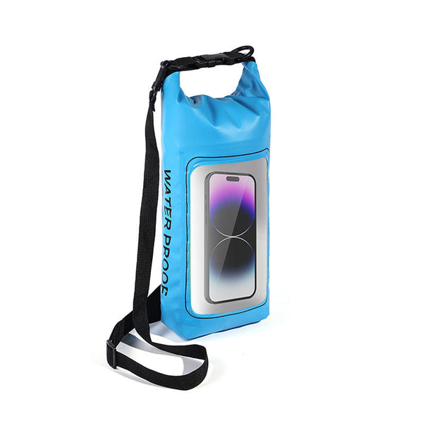 Black And Green 2L Waterproof Phone Pouch Multi Functional Pvc Dry Bag For Swimming Activities Dry Bags