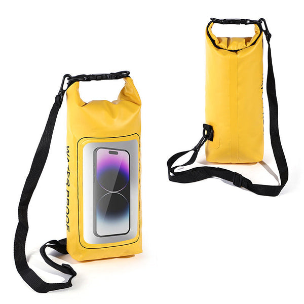 Black And Green 2L Waterproof Phone Pouch Multi Functional Pvc Dry Bag For Swimming Activities Dry Bags
