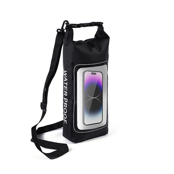 Black And Green 2L Waterproof Phone Pouch Multi Functional Pvc Dry Bag For Swimming Activities Dry Bags