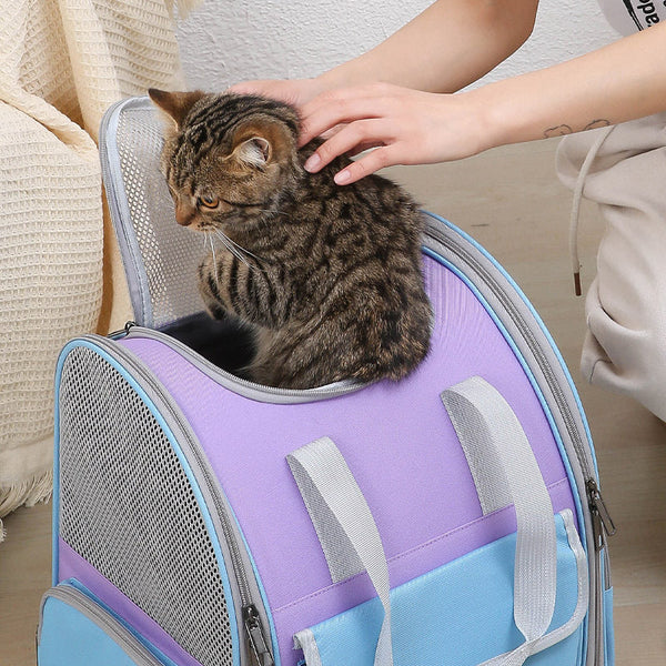 Green Pet Carrier Backpack Spacious Breathable And Travel Friendly For Cats Small Dogs Pet Transport