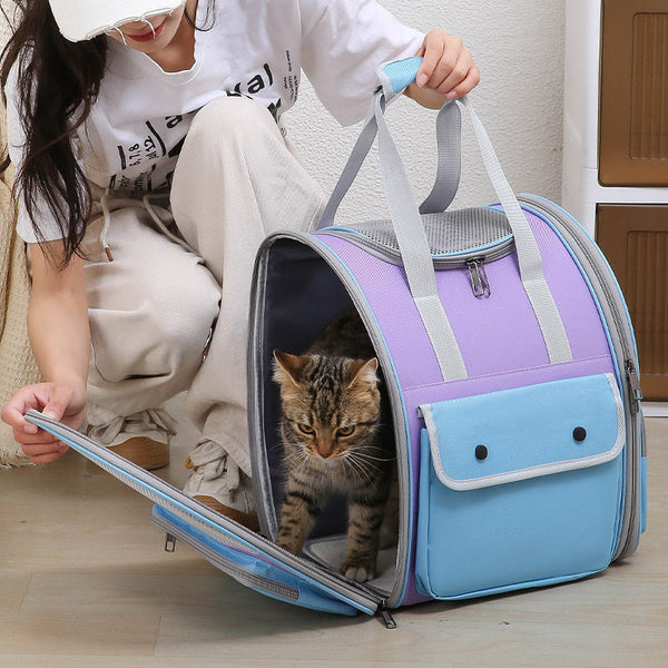 Green Pet Carrier Backpack Spacious Breathable And Travel Friendly For Cats Small Dogs Pet Transport