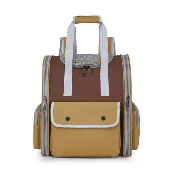 Green Pet Carrier Backpack Spacious Breathable And Travel Friendly For Cats Small Dogs Pet Transport