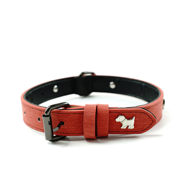Elosung 2 Pcs Soft Leather Dog Collar For Medium/Large Dogs Durable & Stylish (58*2.5Cm) Dog Collars