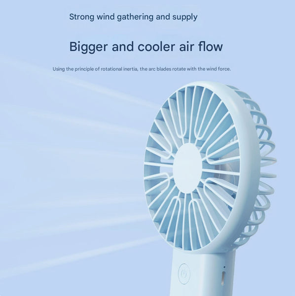 Elosung Usb Rechargeable Handheld Fan With Phone Stand 3 Speeds White 2 Pack Portable Fans