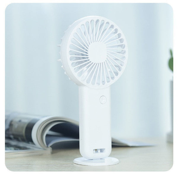 Elosung 2 Pcs White Cute Usb Rechargeable Handheld Fan Phone Stand Great For Summer Portable Fans