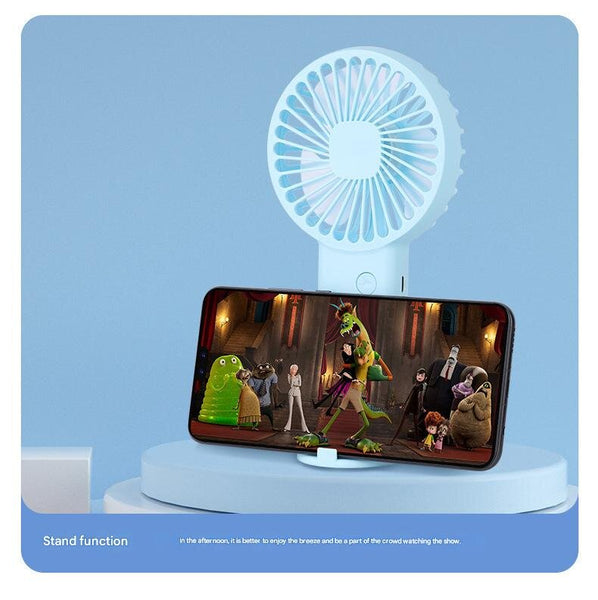 Elosung 2 Pcs White Cute Usb Rechargeable Handheld Fan Phone Stand Great For Summer Portable Fans