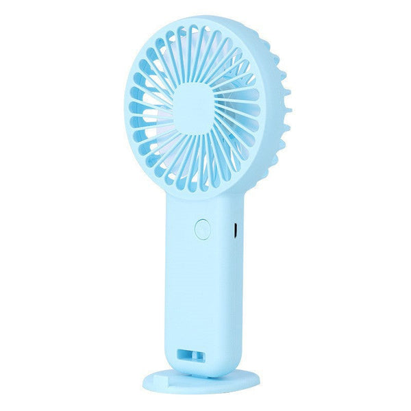 Elosung 2 Pcs Blue Cute Usb Rechargeable Handheld Fan Phone Stand Great For Summer Portable Fans
