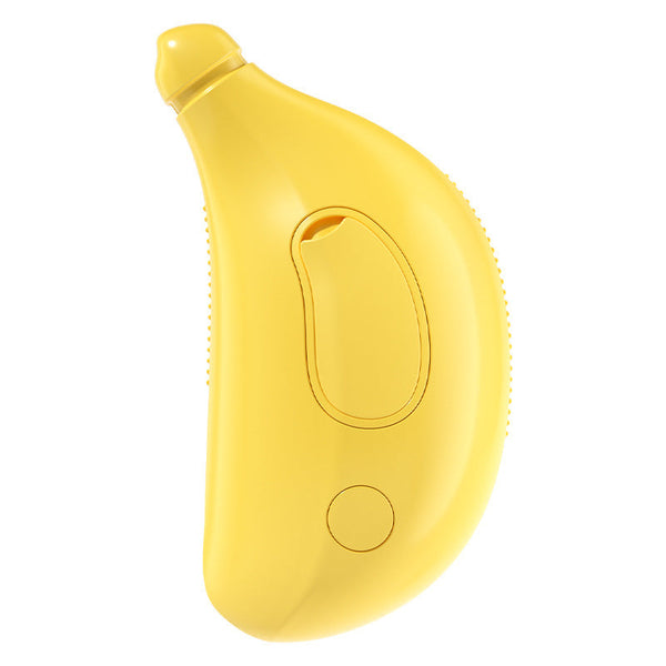 Elosung 2 Pcs Yellow Banana Electric Pet Brush | One Click Spray Massage & Hair Removal Dog Grooming