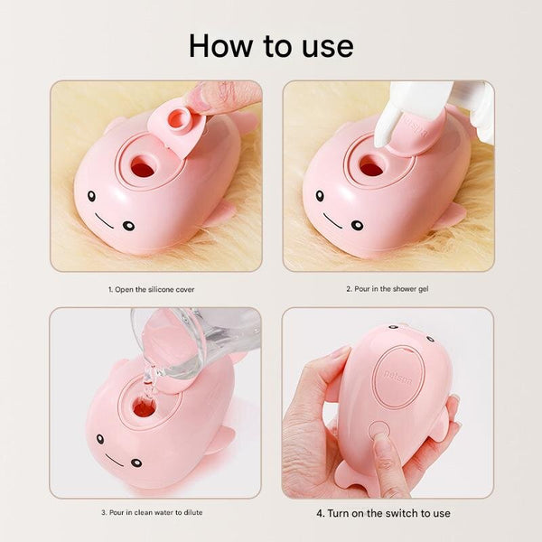 Elosung 2 Pcs Pink Dolphin Electric Pet Brush | One Click Spray Massage & Hair Removal Dog Grooming