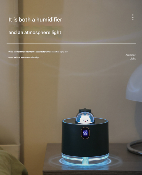 White Astronaut Humidifier With Led Night Light Whisper Quiet For Bedroom Humidifiers