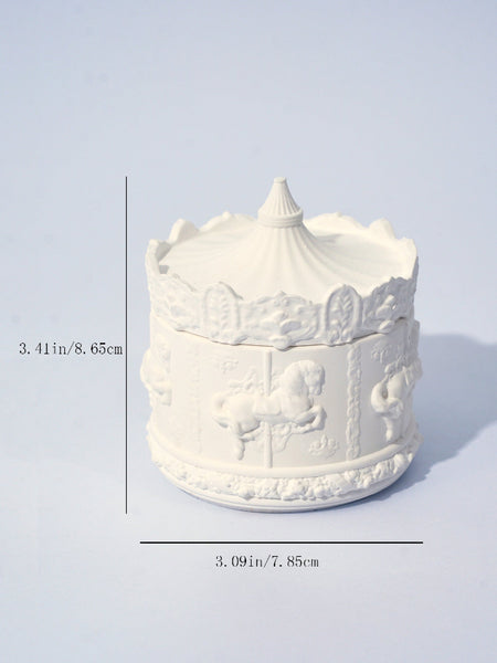 Rotating Carousel Soy Candle Unique Home Decor & Gift English Pear Freesia Candles