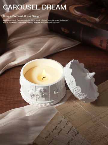 (English Pear Freesia)Rotating Carousel Soy Candle Unique Home Decor & Gift Candles