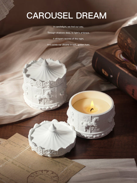 (English Pear Freesia)Rotating Carousel Soy Candle Unique Home Decor & Gift Candles