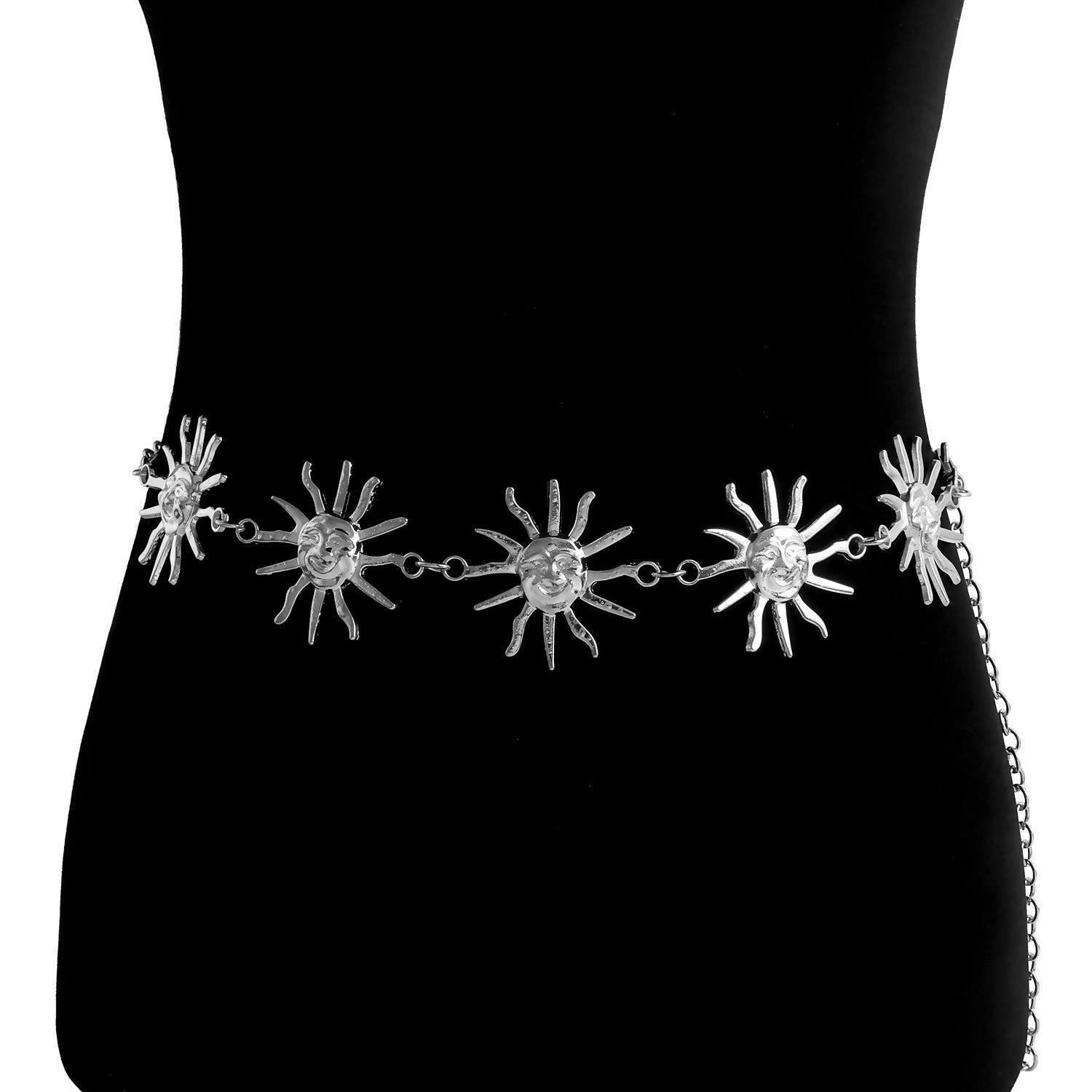 Veile Studios Elosung 2 Pcs Sun Flower Statement Body Chain Belt Women's Adjustable Waist Jewelry Style Body Chains
