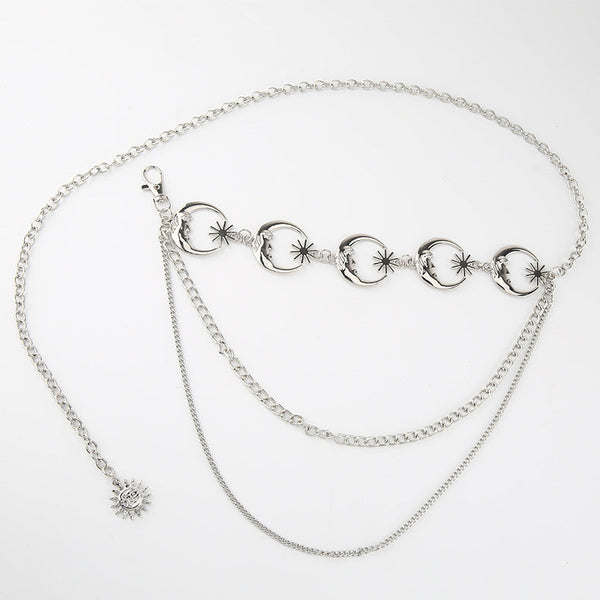 Veile Studios Elosung 2 Pcs Sun Flower Statement Body Chain Belt Women's Adjustable Waist Jewelry Style 3 Body Chains