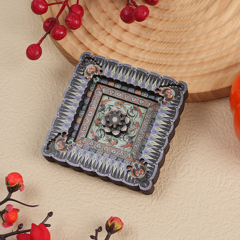 Elosung 2 Pcs 3D Wooden Fridge Mag Net Dunhuang Art Style Creative Gift (Style 4) Refrigerator Magnets