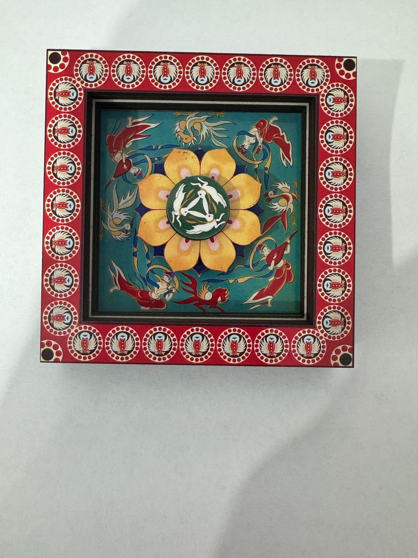 Elosung 2 Pcs 3D Wooden Fridge Mag Net Dunhuang Art Style Creative Gift (Style 6) Refrigerator Magnets