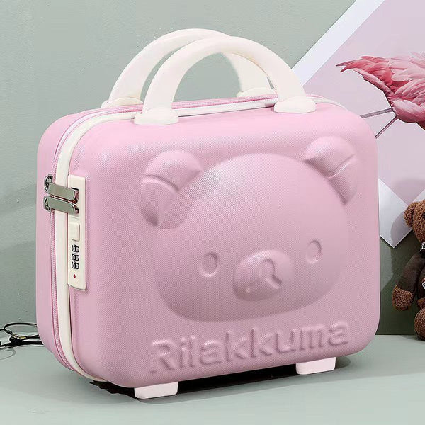 Elosung Bear Makeup Box White Pink (With A Password Lock) Makeup Bags & Cases