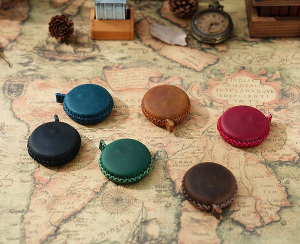 Elosung 2 Pcs Coffee Hand Stitched Leather Tape Measure Compact & Stylish Measuring Tool Measuring Tapes