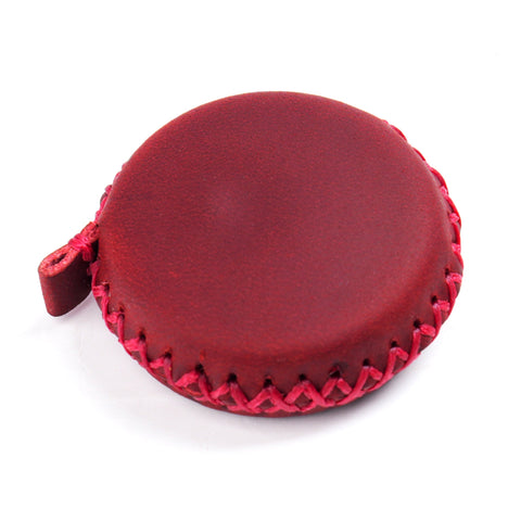Elosung 2 Pcs Wine Red Hand Stitched Leather Tape Measure Compact & Stylish Measuring Tool Measuring Tapes
