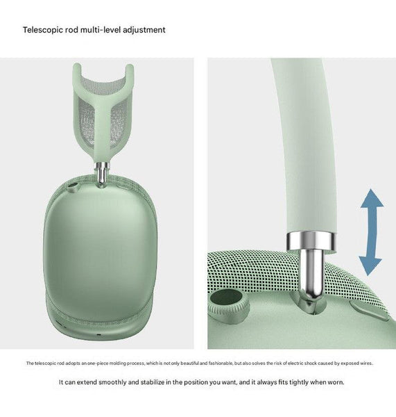 Black Bluetooth Over Ear Mesh Headband, Wireless, Rotatable Earcups Headphones