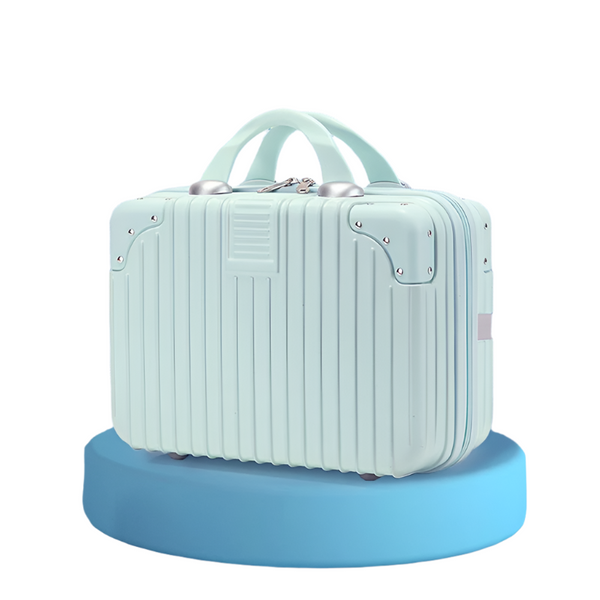 Elosung Retro 14 Inch Hand Made Makeup Box Mint Green (No Lock) Makeup Bags & Cases