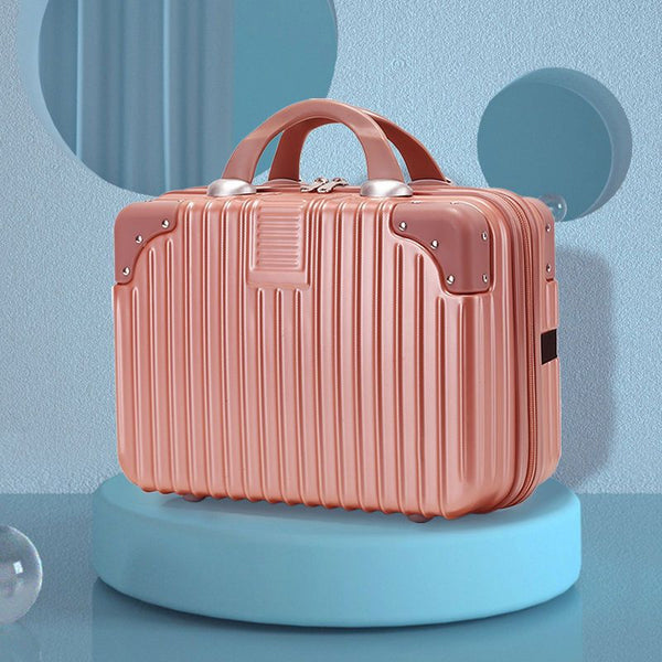 Elosung Retro 14 Inch Hand Made Makeup Box Rose Gold (No Lock) Makeup Bags & Cases