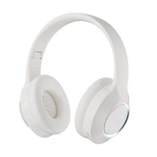 White Bluetooth 5.2 Foldable Adjustable Headband Tf Card Headphones