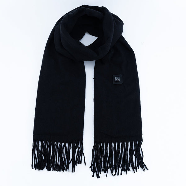 Black Heated Scarf Electric Warming Scarf Winter Outdoor Essential (Without Power Bank) Scarves & Wraps