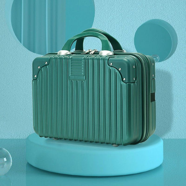 Elosung Retro 14 Inch Hand Made Makeup Box Dark Green (No Lock) Makeup Bags & Cases