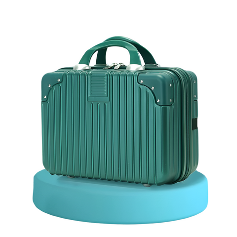 Elosung Retro 14 Inch Hand Made Makeup Box Dark Green (No Lock) Makeup Bags & Cases