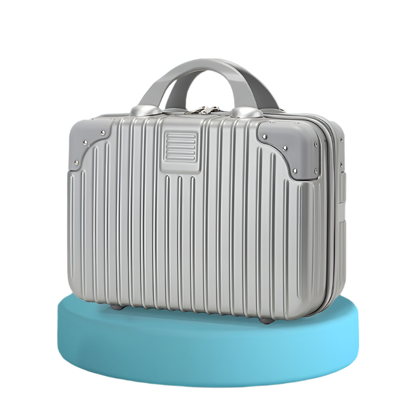 Elosung Retro 14 Inch Hand Made Makeup Box Luxury Silver (No Lock) Makeup Bags & Cases