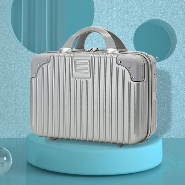 Elosung Retro 14 Inch Hand Made Makeup Box Luxury Silver (No Lock) Makeup Bags & Cases