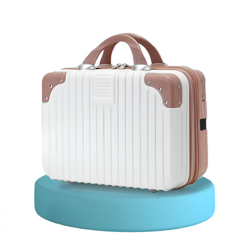 Elosung Retro 14 Inch Hand Made Makeup Box White+Rose (No Lock) Makeup Bags & Cases