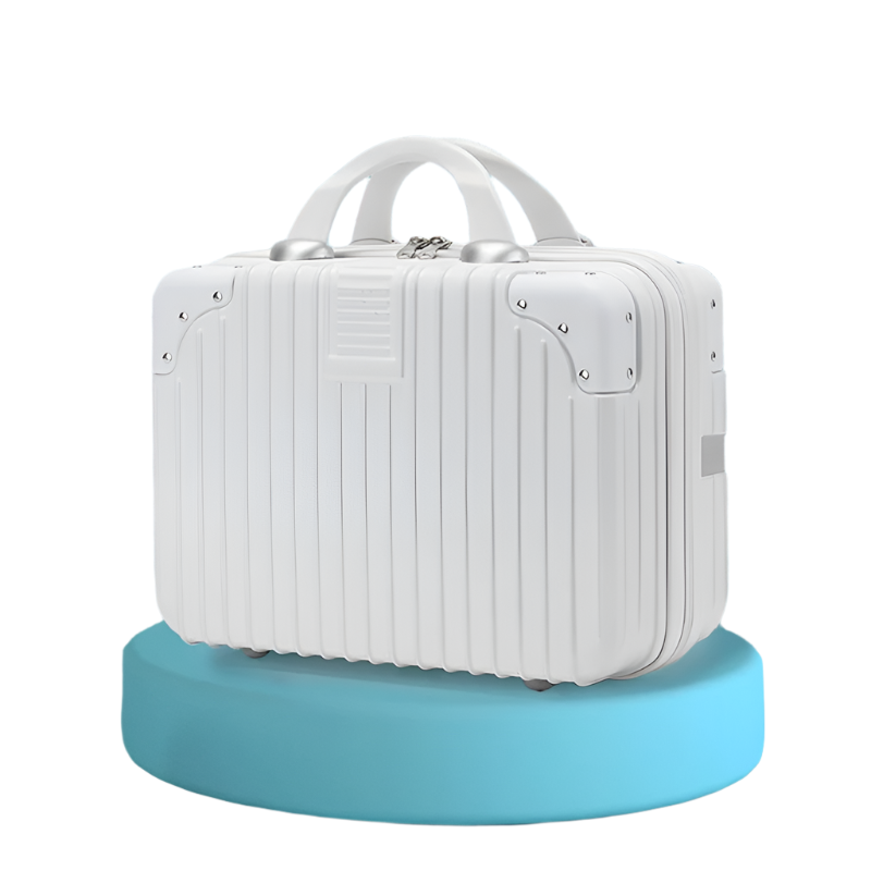 Elosung Retro 14 Inch Hand Made Makeup Box White (No Lock) Makeup Bags & Cases