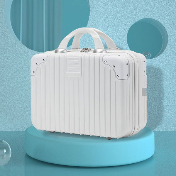 Elosung Retro 14 Inch Hand Made Makeup Box White (No Lock) Makeup Bags & Cases