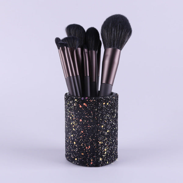 Modern Gray (Brush + Bucket) 10 Piece Face Eye Makeup Set Premium Blending Brushes