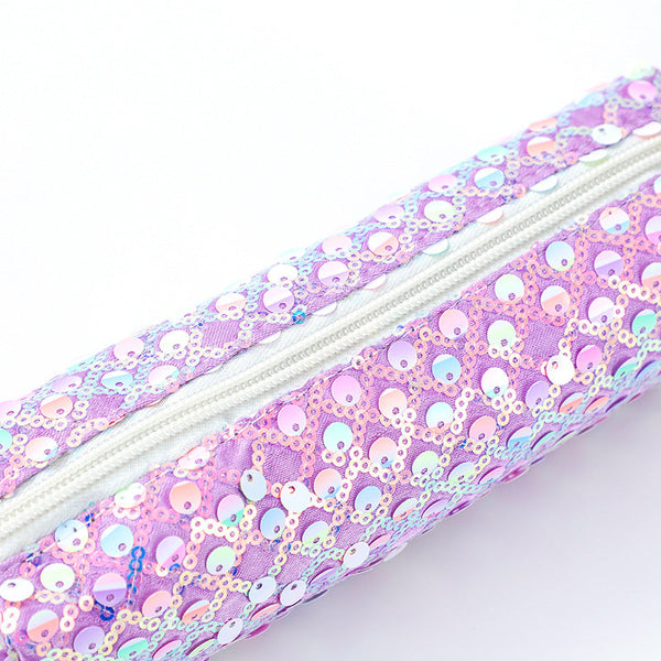 Elosung 5 Pcs Sequin Pencil Bag Rainbow Glitter Student Storage Sparkly Case Pencil Cases