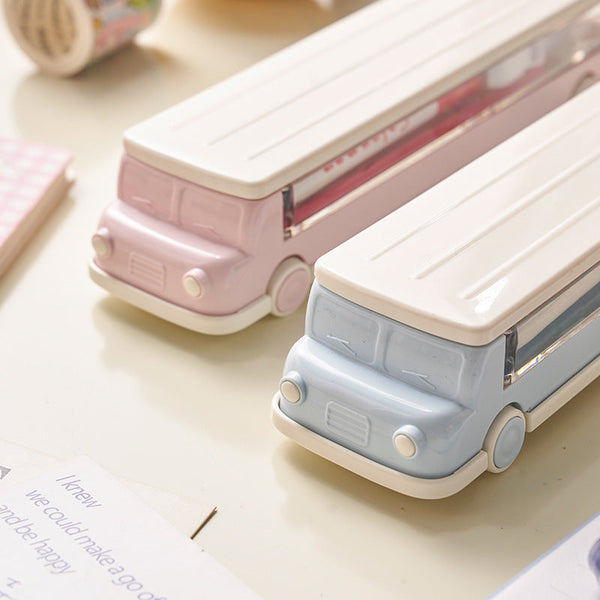 Car Shaped Set Of 2 Double Layer Design Pencil Cases