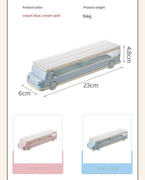 Car Shaped Set Of 2 Double Layer Design Pencil Cases