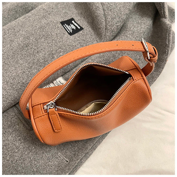 Black Minimalist Shoulder Bag High End Cylindrical Design Women's Bags & Handbags